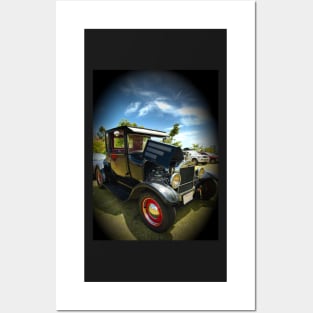 Ford Model A Hot Rod on black Posters and Art